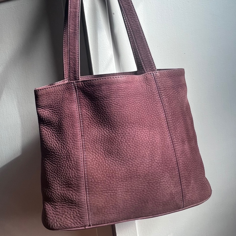 SOLD ON EBAY coach elderberry nubuc tote 4942